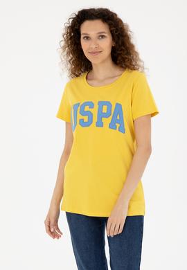 Kadın Safran Bisiklet Yaka Basic Tişört - 50280036077