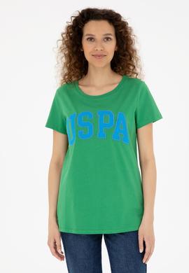 Kadın Yeşil Bisiklet Yaka Basic Tişört - 50280036133