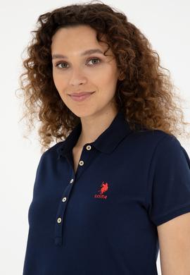 Kadın Lacivert Polo Yaka Mini Boy Örme Elbise - 50280038009