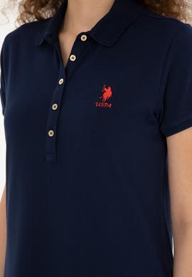 Kadın Lacivert Polo Yaka Mini Boy Örme Elbise - 50280038009