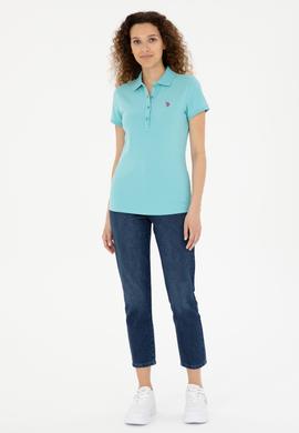 Kadın Mint Basic Polo Yaka Tişört - 50280057016