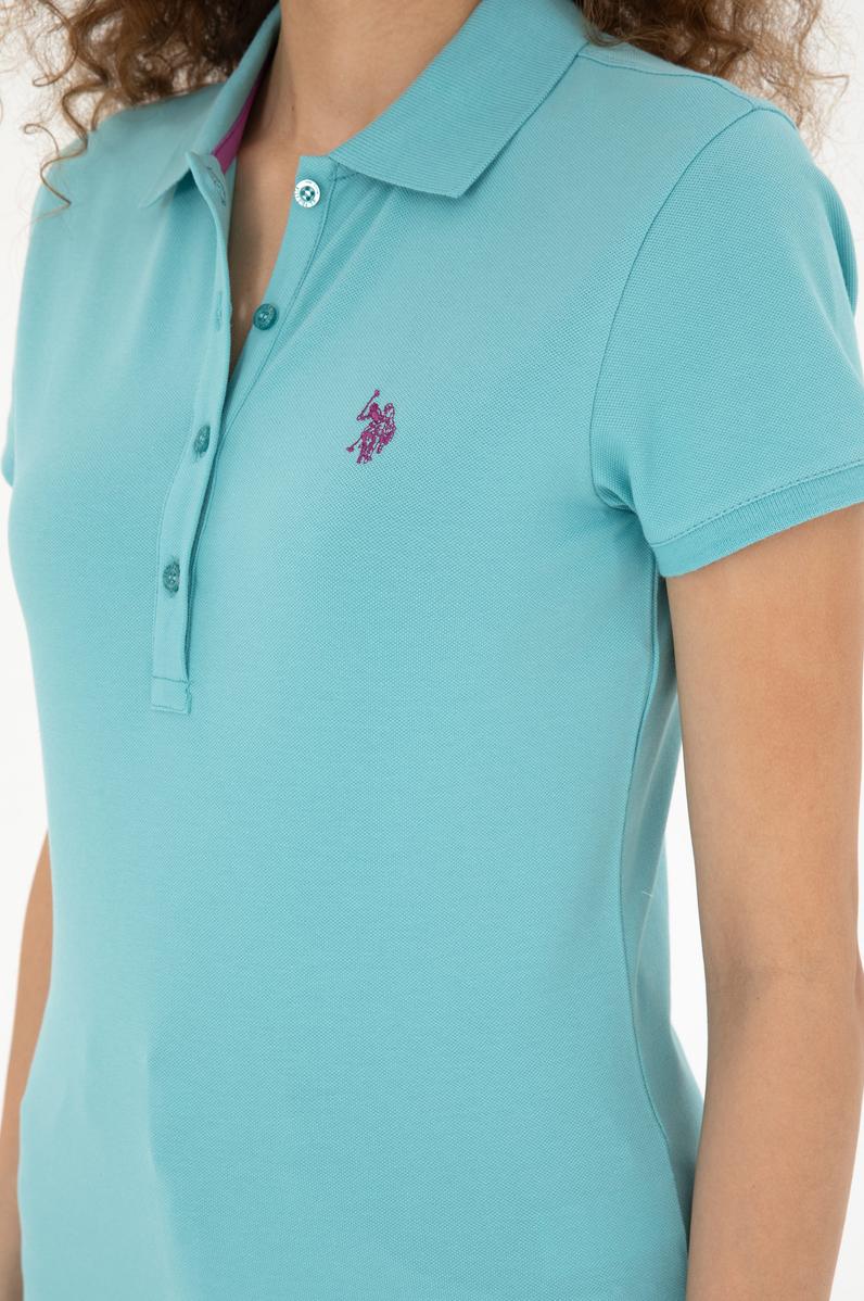 Kadın Mint Basic Polo Yaka Tişört