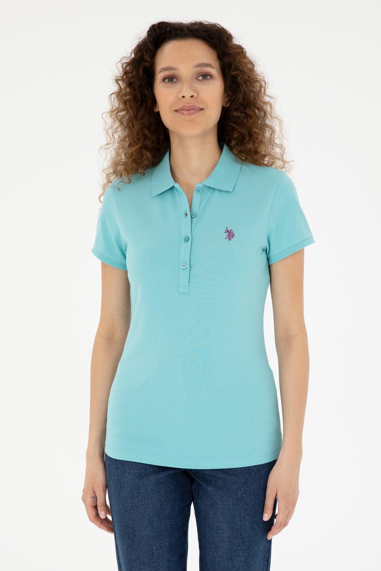 Kadın Mint Basic Polo Yaka Tişört