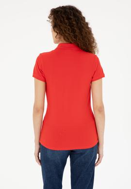 Kadın Kırmızı Basic Polo Yaka Tişört - 50280057049