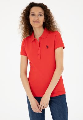 Kadın Kırmızı Basic Polo Yaka Tişört - 50280057049