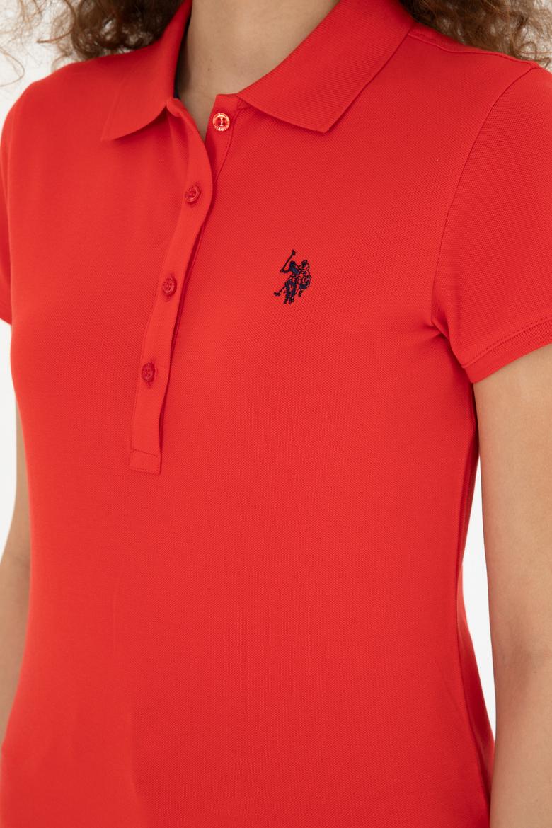 Kadın Kırmızı Basic Polo Yaka Tişört - 50280057049