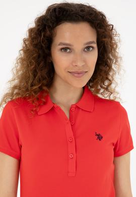 Kadın Kırmızı Basic Polo Yaka Tişört - 50280057049