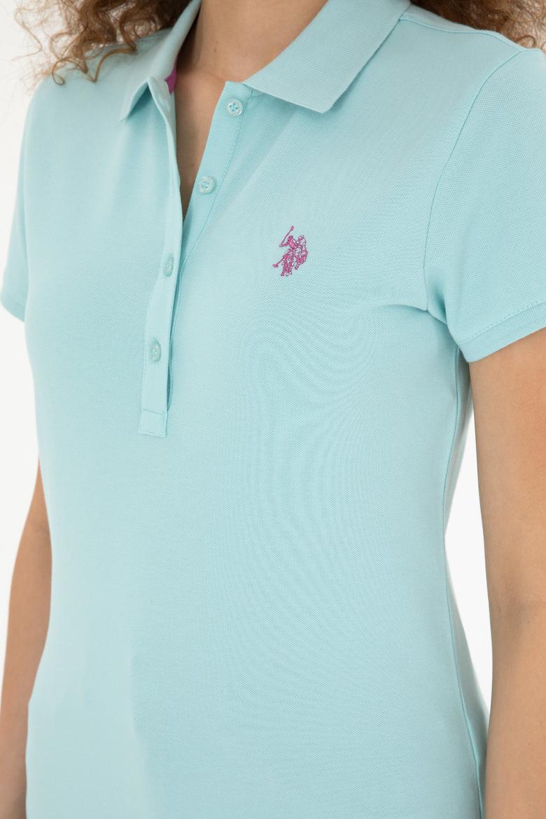 Kadın Su Yeşili Basic Polo Yaka Tişört - 50280057118