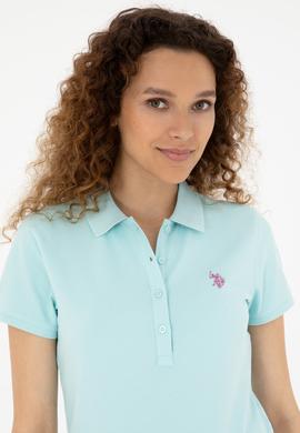 Kadın Su Yeşili Basic Polo Yaka Tişört - 50280057118