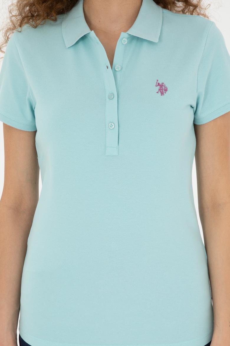 Kadın Su Yeşili Basic Polo Yaka Tişört - 50280057118