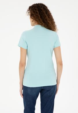 Kadın Su Yeşili Basic Polo Yaka Tişört - 50280057118
