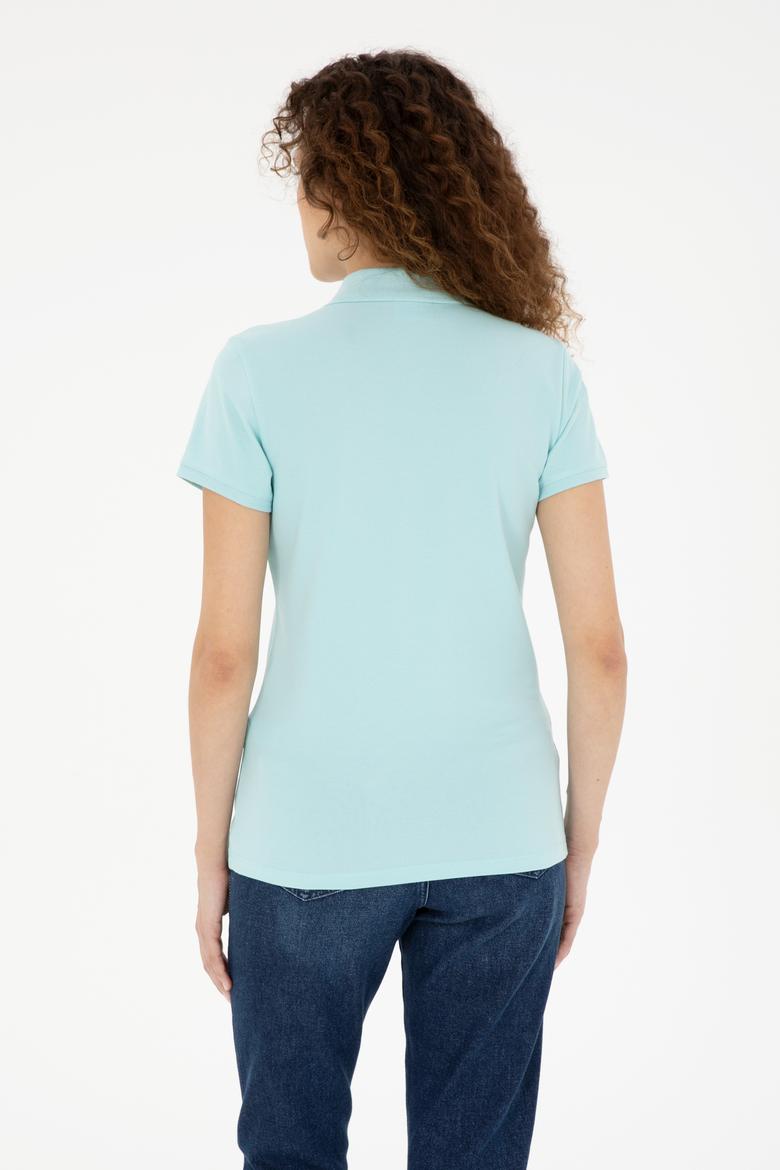 Kadın Su Yeşili Basic Polo Yaka Tişört - 50280057118