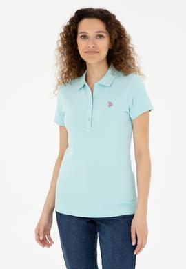 Kadın Su Yeşili Basic Polo Yaka Tişört - 50280057118