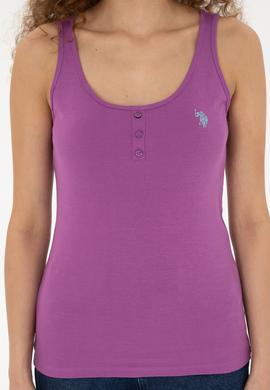 Kadın Mor Basic Tişört - 50280059112