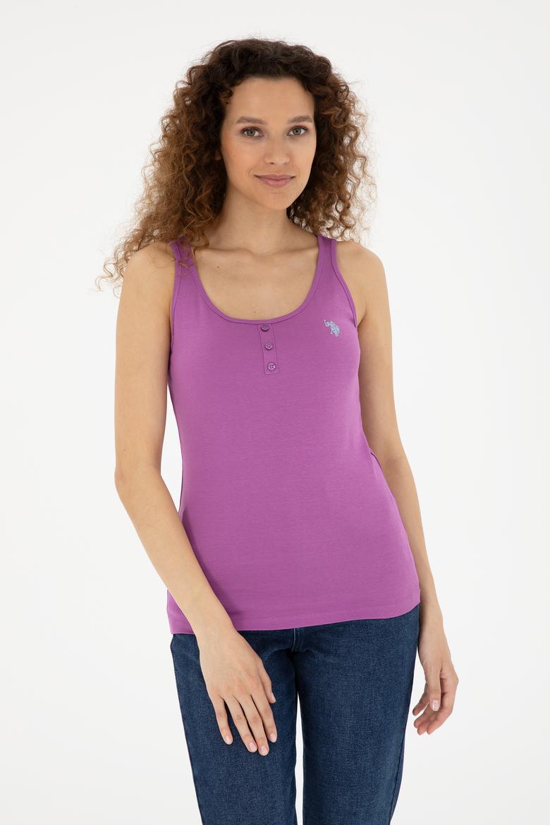 Kadın Mor Basic Tişört - 50280059112