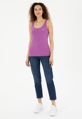 Kadın Mor Basic Tişört - 50280059112