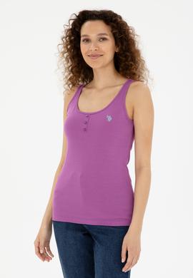 Kadın Mor Basic Tişört - 50280059112