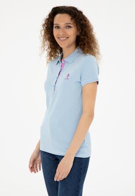Kadın Açık Mavi Basic Polo Yaka Tişört - 50280060226