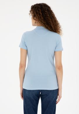Kadın Açık Mavi Basic Polo Yaka Tişört - 50280060226