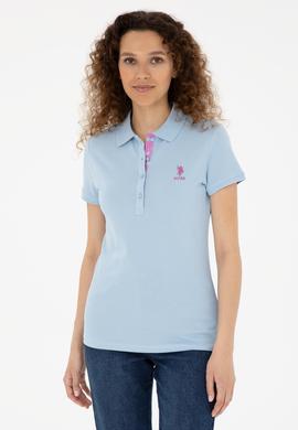 Kadın Açık Mavi Basic Polo Yaka Tişört - 50280060226