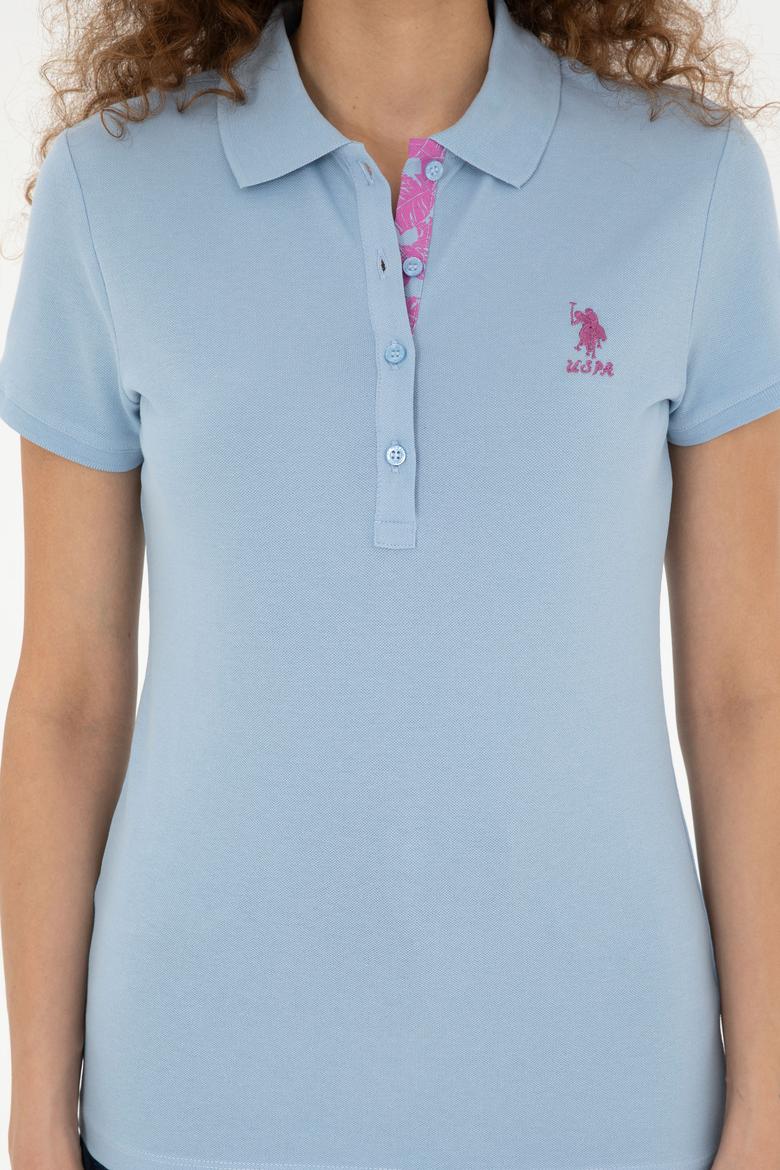 Kadın Açık Mavi Basic Polo Yaka Tişört - 50280060226