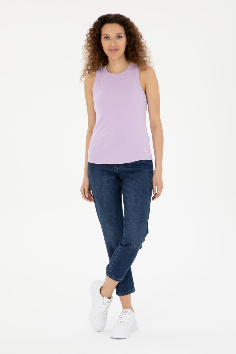 Kadın Lila Basic Tişört - 50280072091