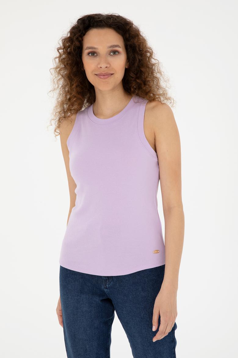 Kadın Lila Basic Tişört - 50280072091