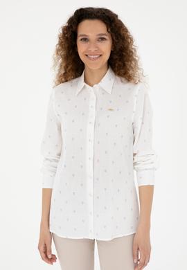 Kadın Su Yeşili Uzun Kollu Gömlek - 50280943017