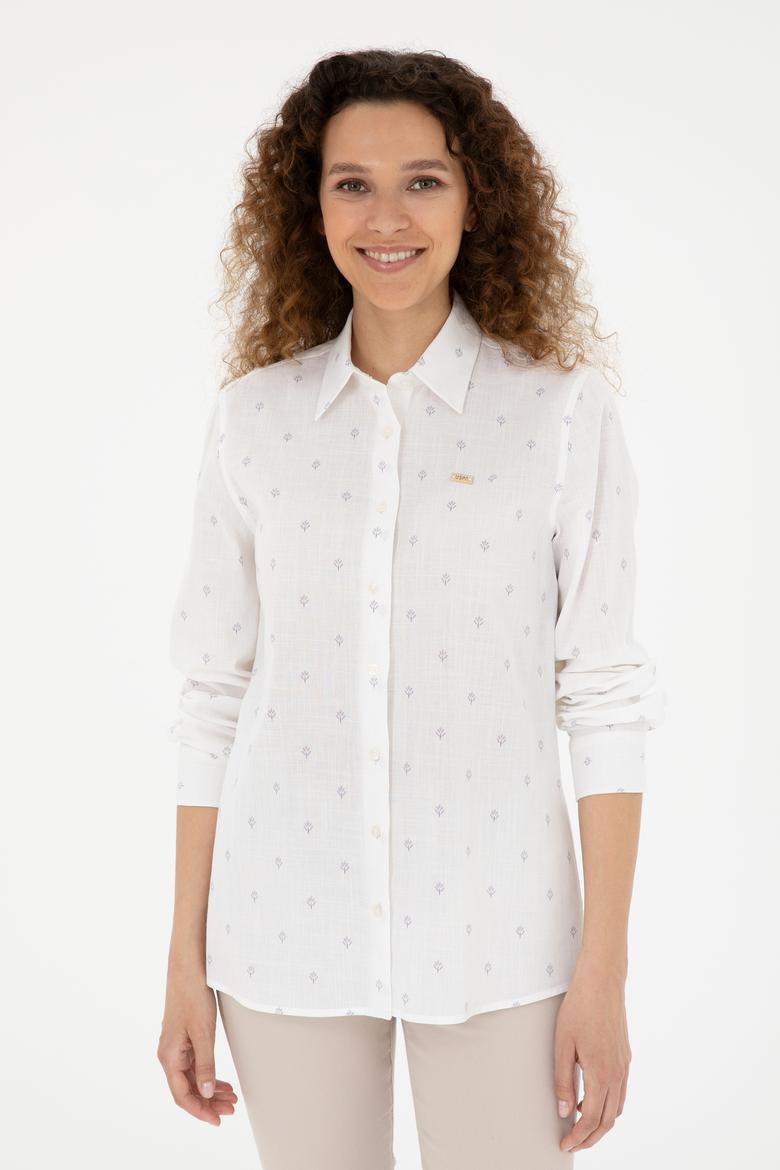 Kadın Su Yeşili Uzun Kollu Gömlek - 50280943017