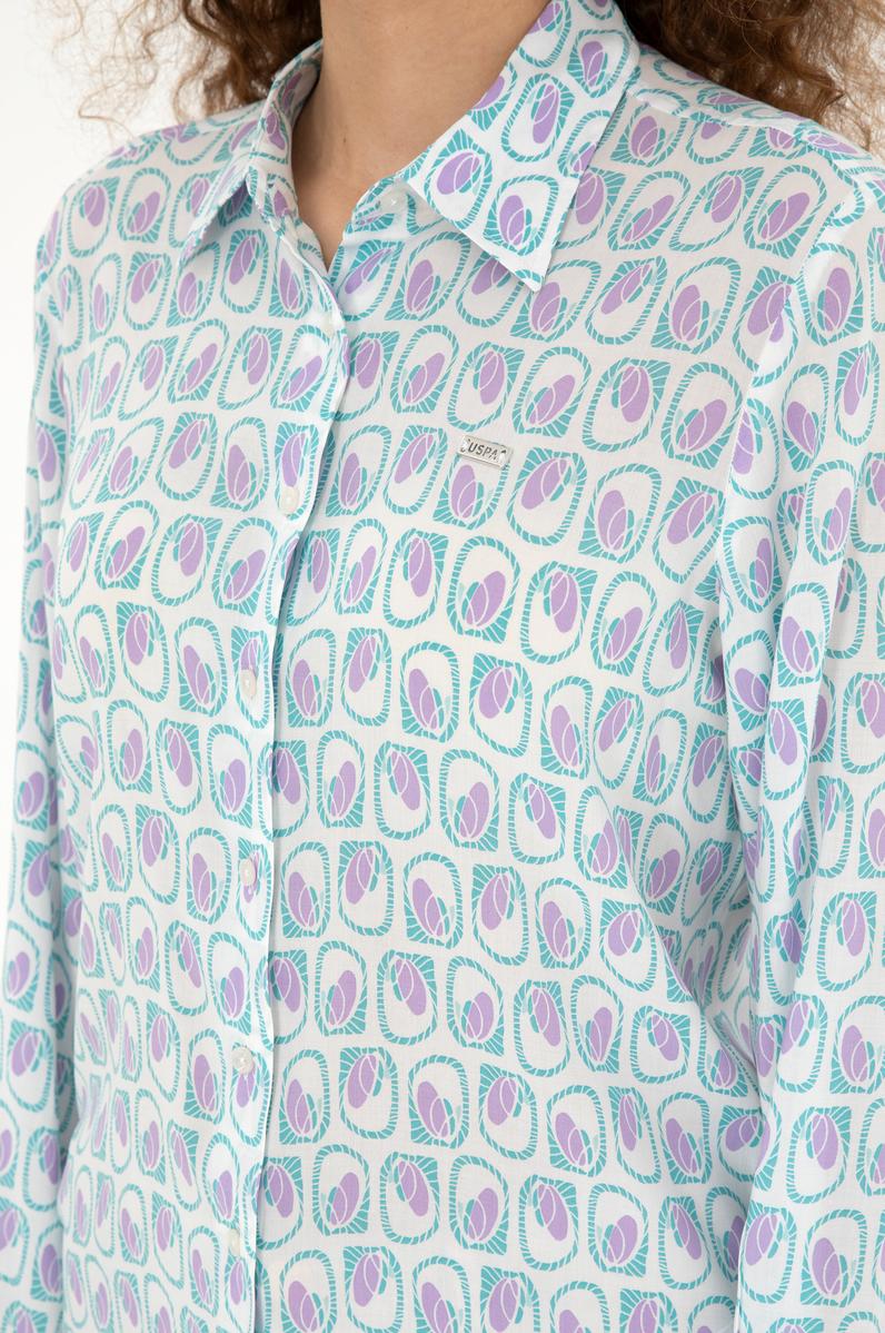 Kadın Mint Uzun Kollu Gömlek