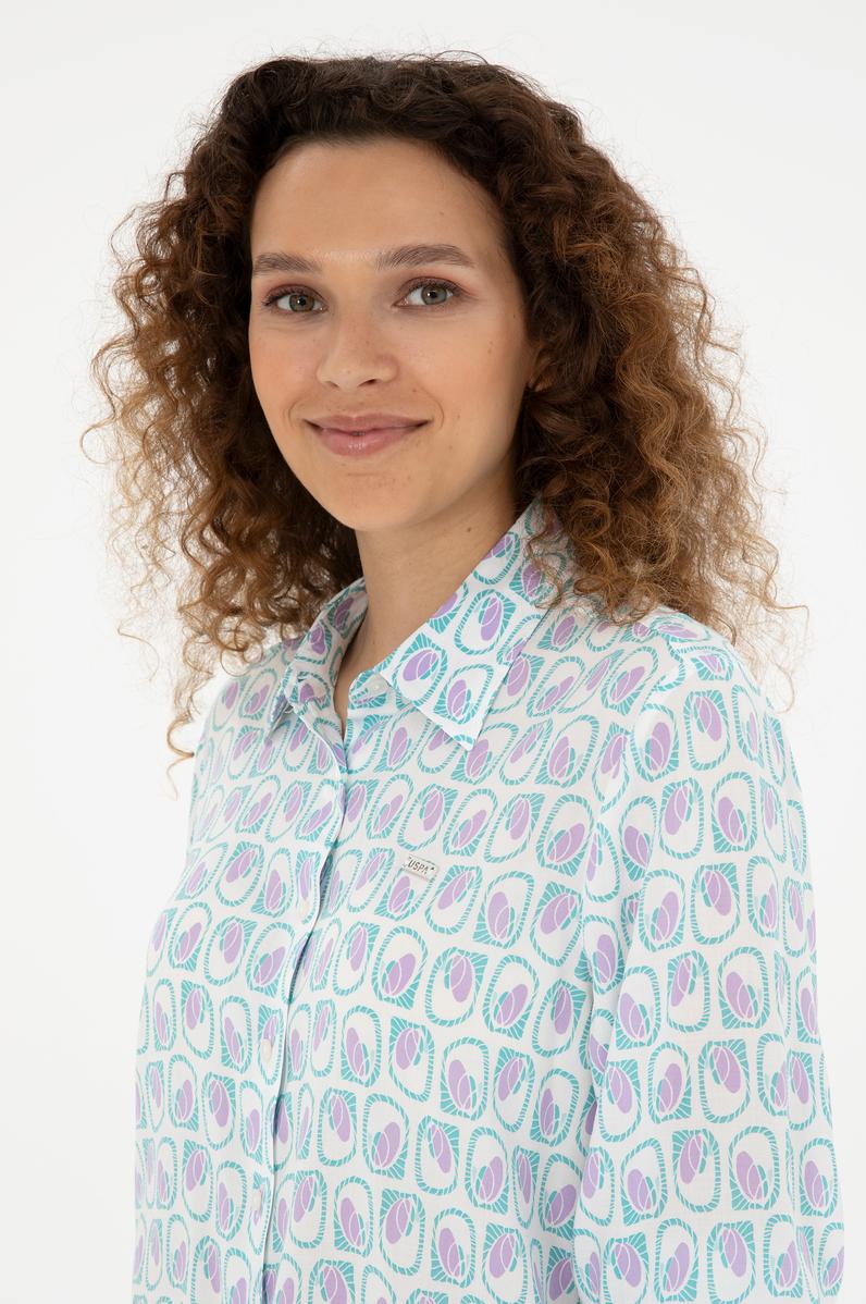 Kadın Mint Uzun Kollu Gömlek