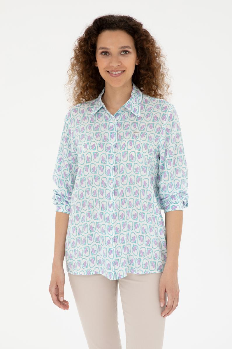 Kadın Mint Uzun Kollu Gömlek