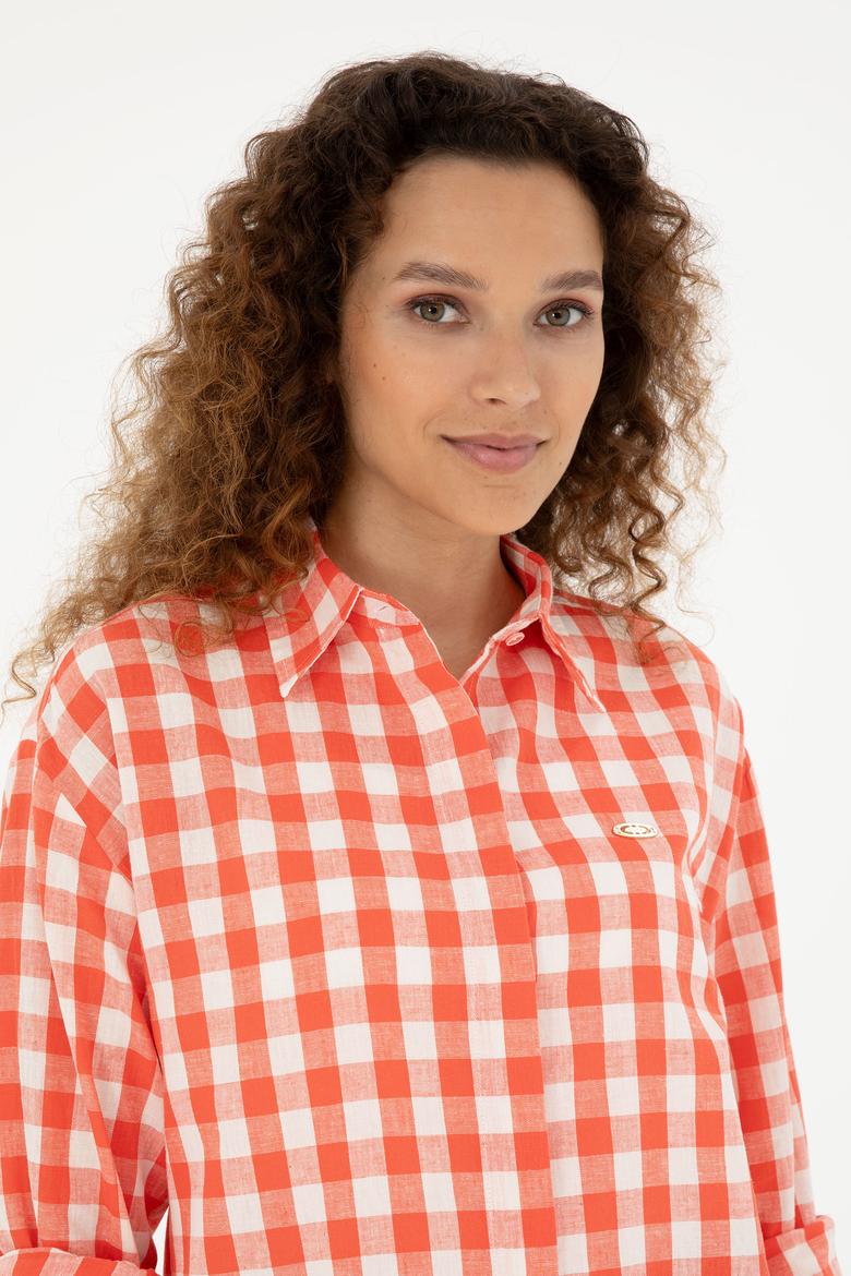 Kadın Kırmızı Uzun Kollu Gömlek - 50283410009