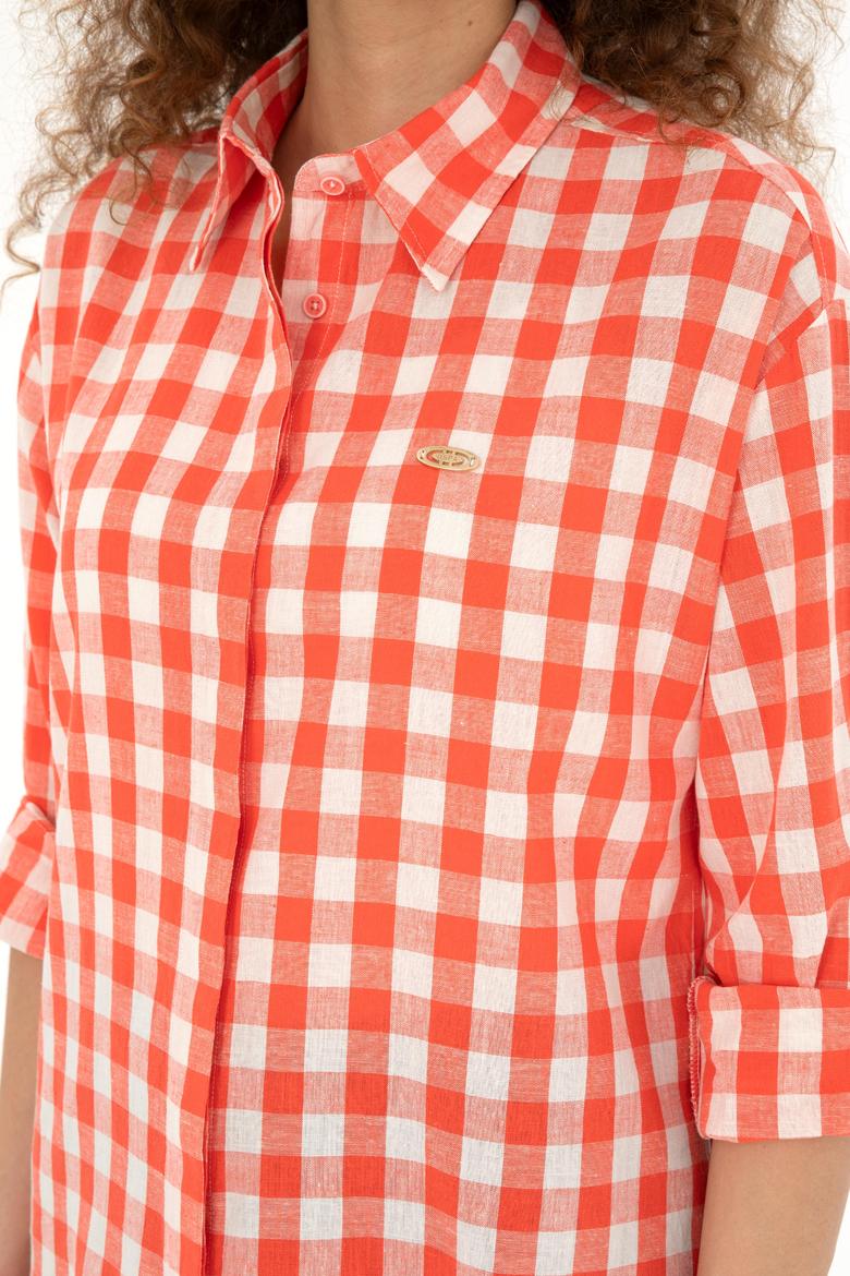 Kadın Kırmızı Uzun Kollu Gömlek - 50283410009