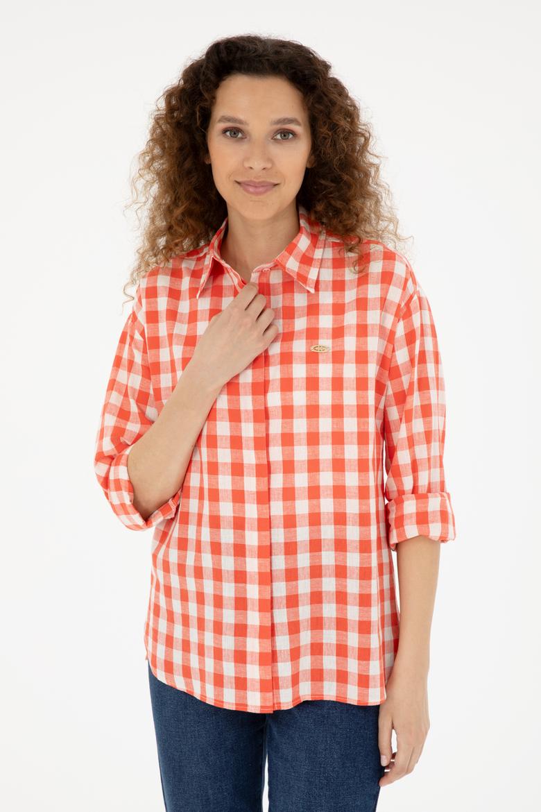 Kadın Kırmızı Uzun Kollu Gömlek - 50283410009