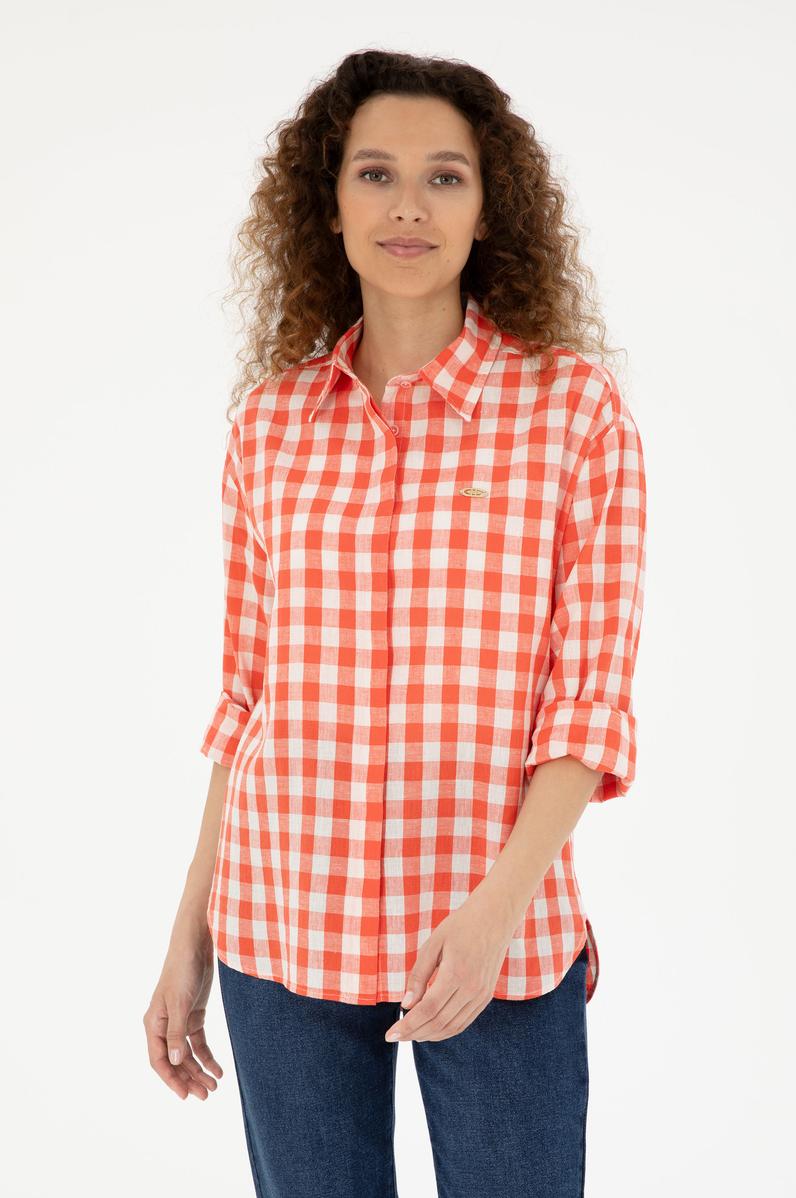 Kadın Kırmızı Uzun Kollu Gömlek
