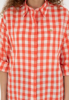 Kadın Kırmızı Uzun Kollu Gömlek - 50283410009