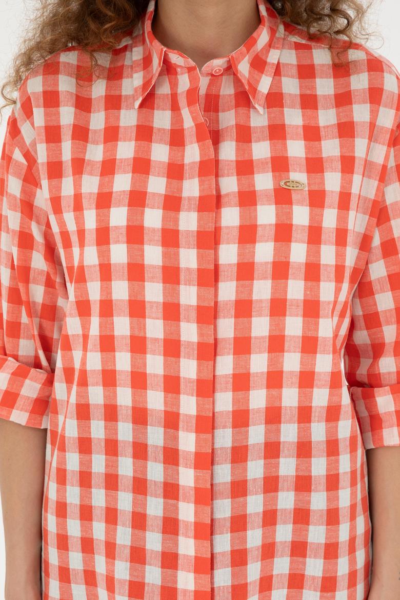 Kadın Kırmızı Uzun Kollu Gömlek - 50283410009