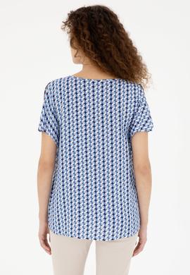 Kadın Saks Kısa Kollu Gömlek - 50283438004