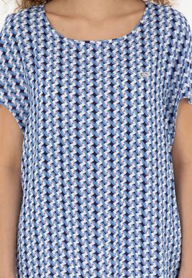 Kadın Saks Kısa Kollu Gömlek - 50283438004