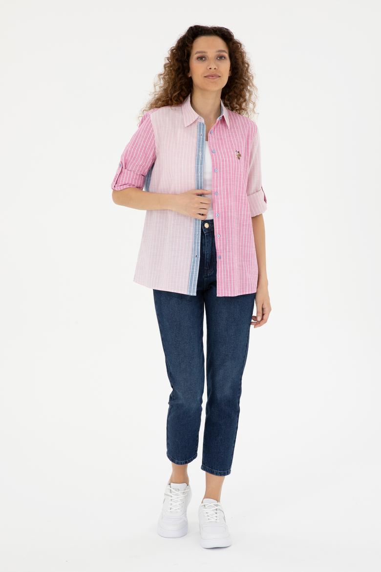 Kadın Pembe Uzun Kollu Gömlek - 50283560011