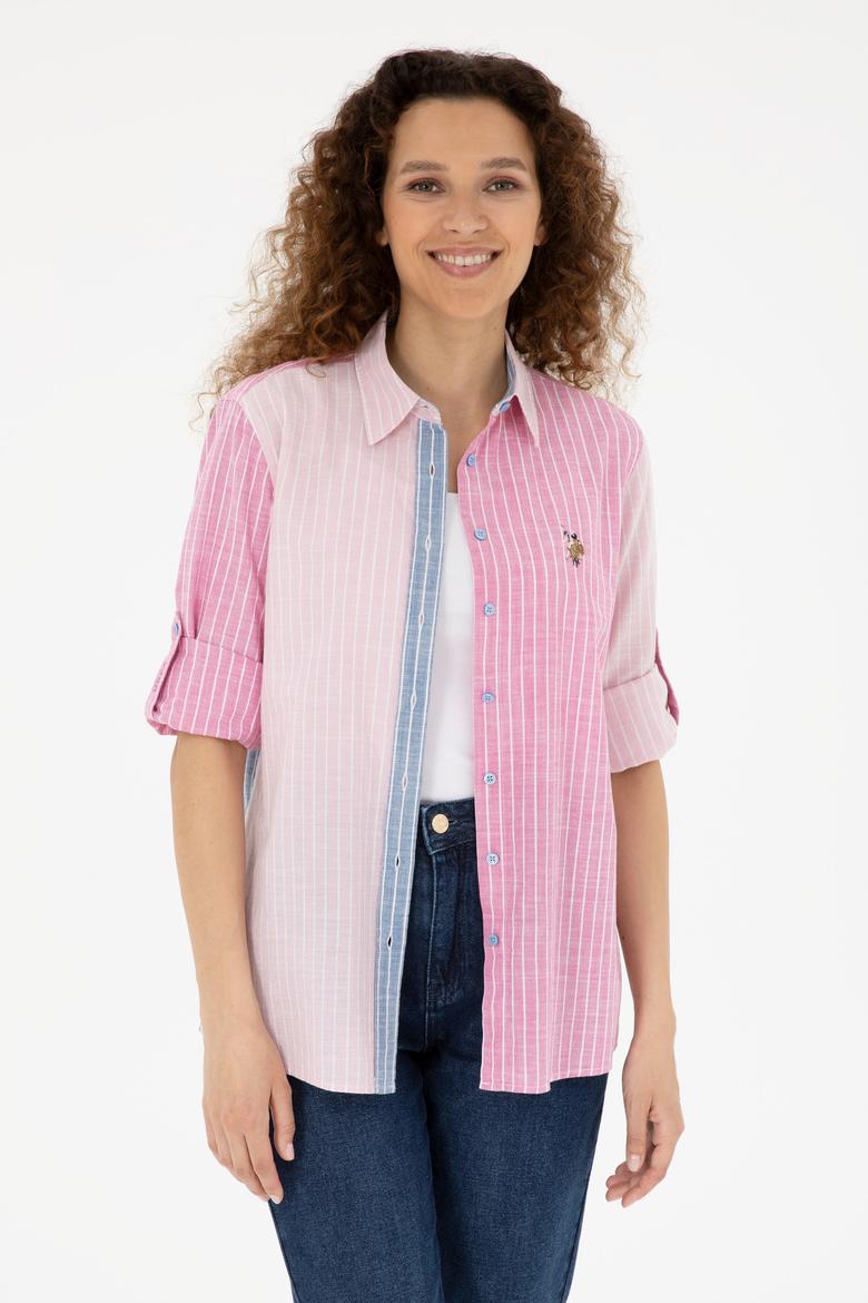 Kadın Pembe Uzun Kollu Gömlek