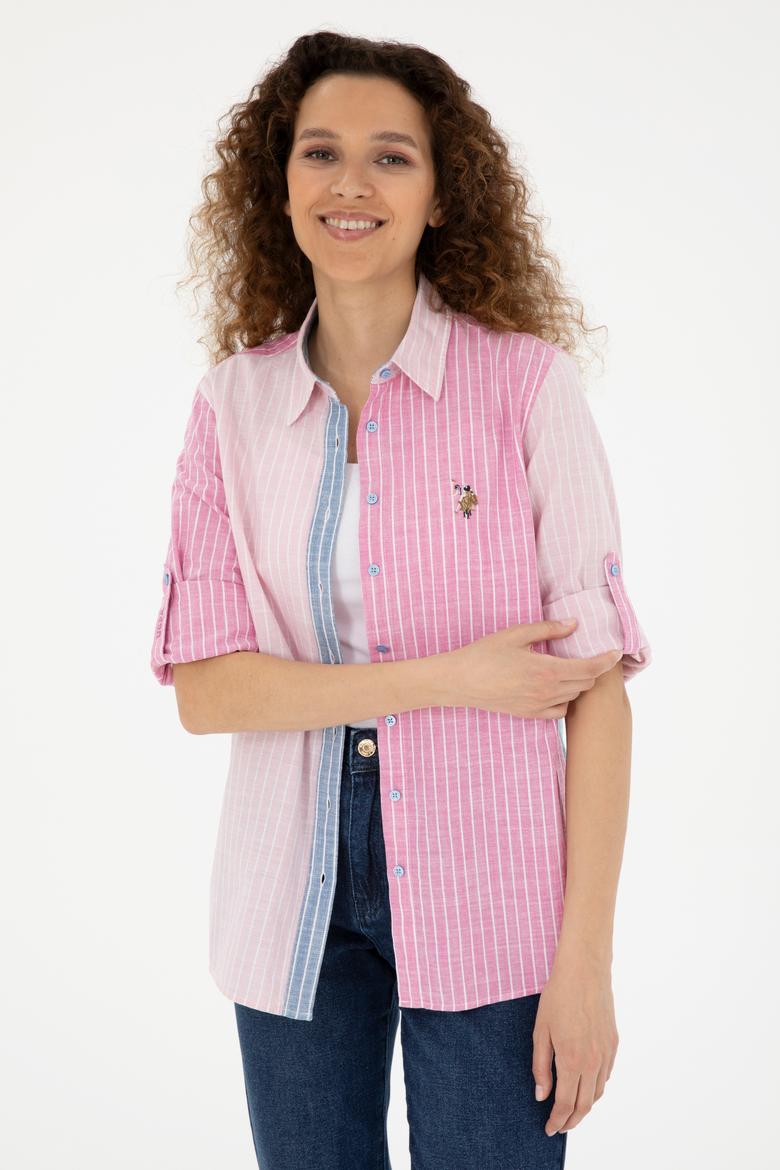 Kadın Pembe Uzun Kollu Gömlek - 50283560011