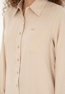Kadın Açık Haki Uzun Kollu Gömlek - 50283752002