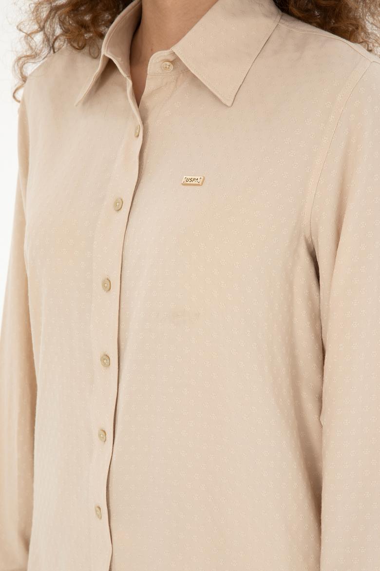 Kadın Açık Haki Uzun Kollu Gömlek - 50283752002