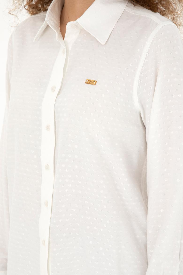 Kadın Beyaz Uzun Kollu Gömlek - 50283752013