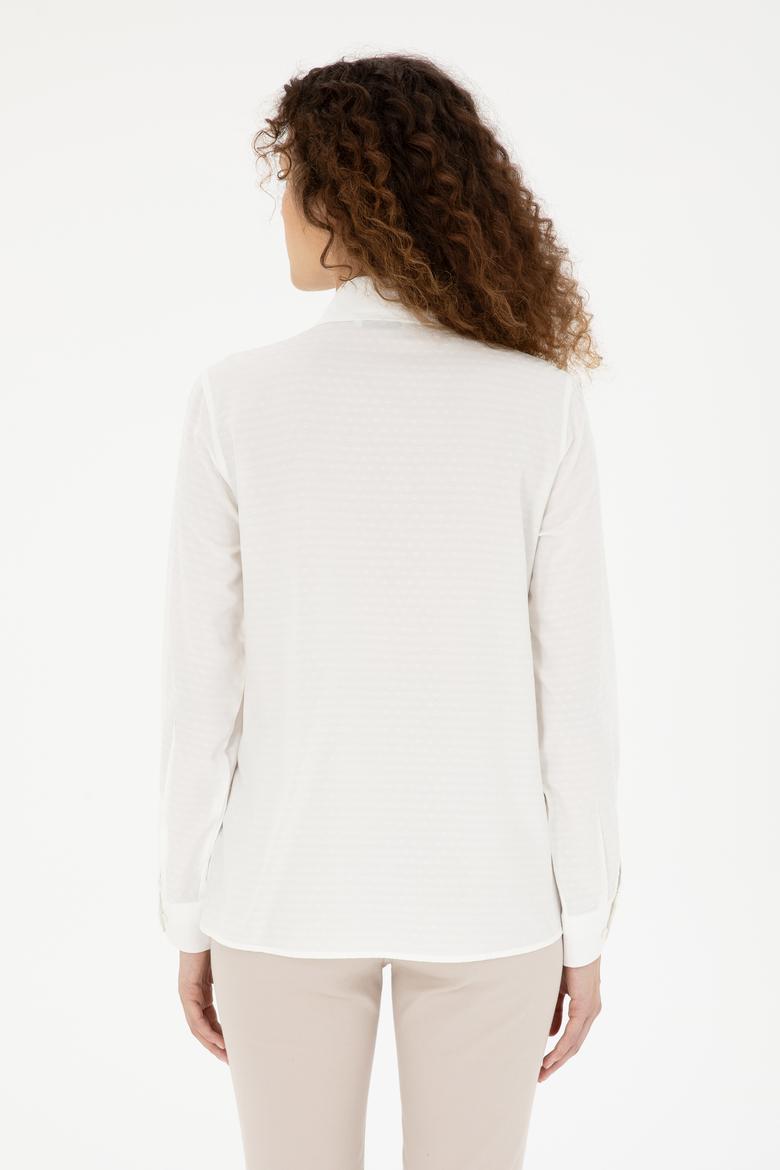 Kadın Beyaz Uzun Kollu Gömlek - 50283752013