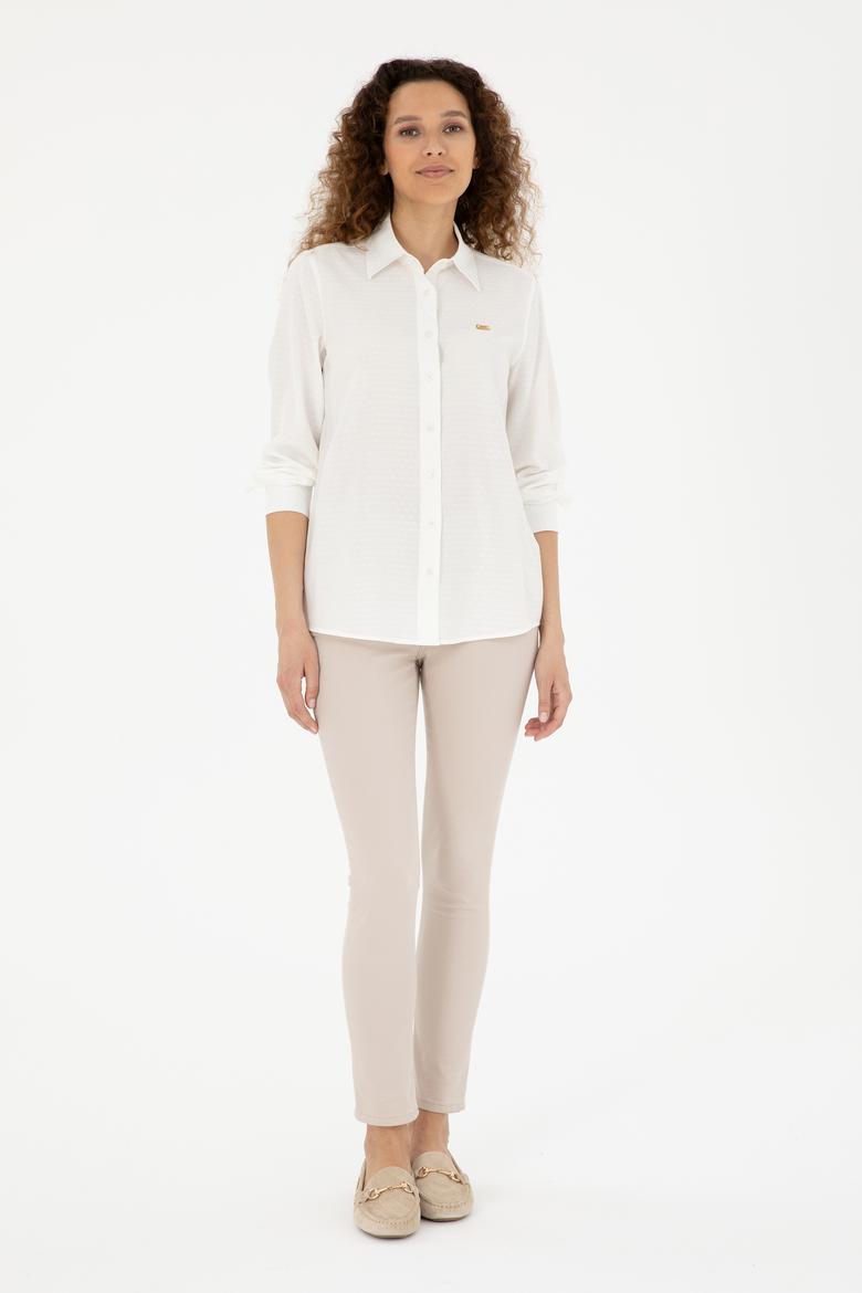 Kadın Beyaz Uzun Kollu Gömlek - 50283752013