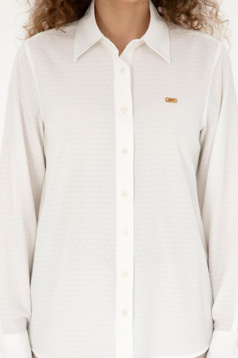 Kadın Beyaz Uzun Kollu Gömlek - 50283752013