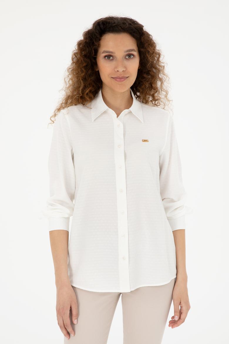 Kadın Beyaz Uzun Kollu Gömlek - 50283752013